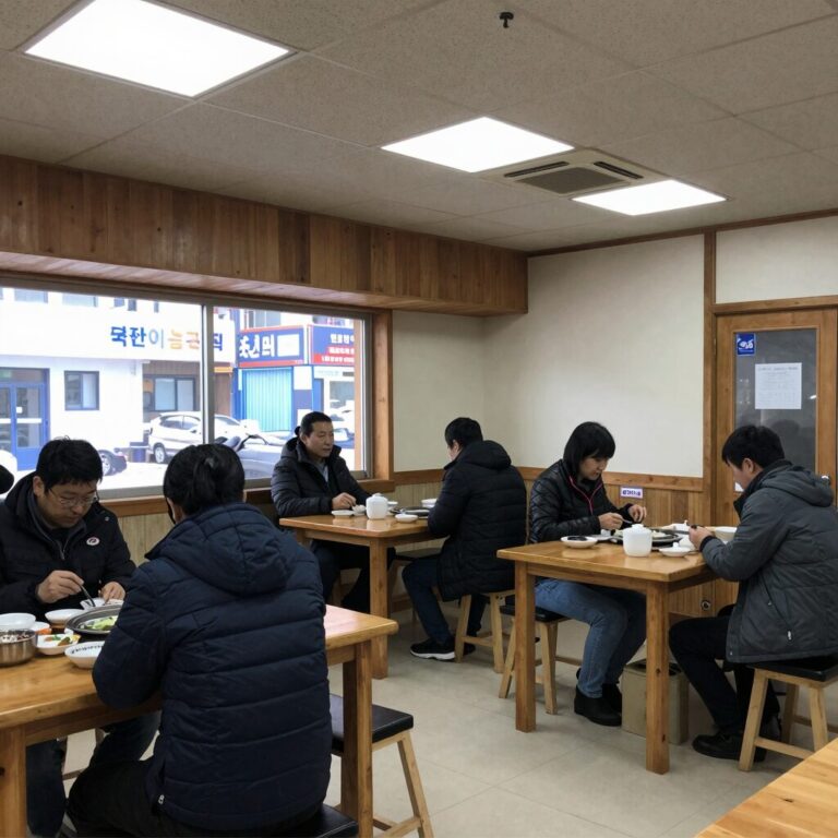 전주 송천동 언양닭칼국수 송천에코점 내부 깔끔한 인테리어와 조명