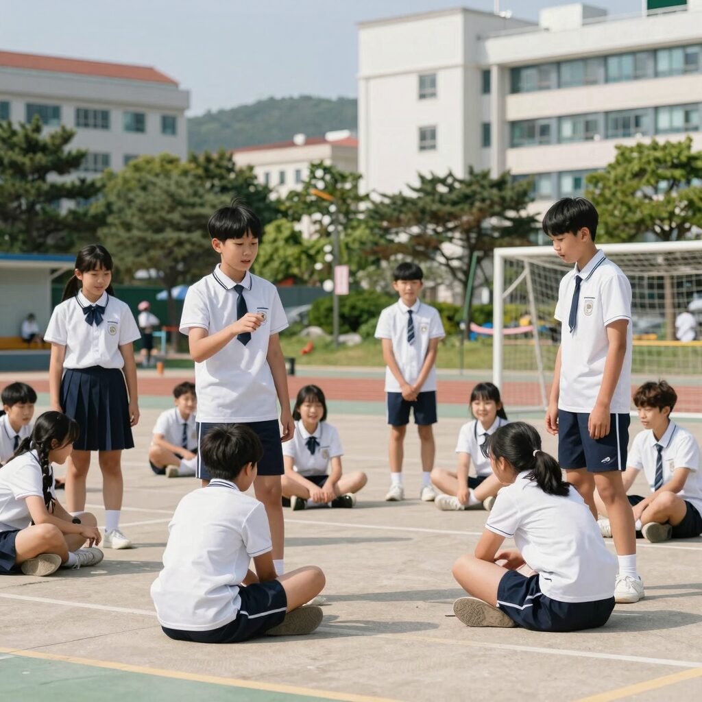 중학생 여름방학캠프에서 학생들이 활동하는 모습