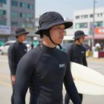 빠지 복장 모자 준비물 꿀팁 빠지에서 턱끈이 있는 서퍼모자를 착용한 모습