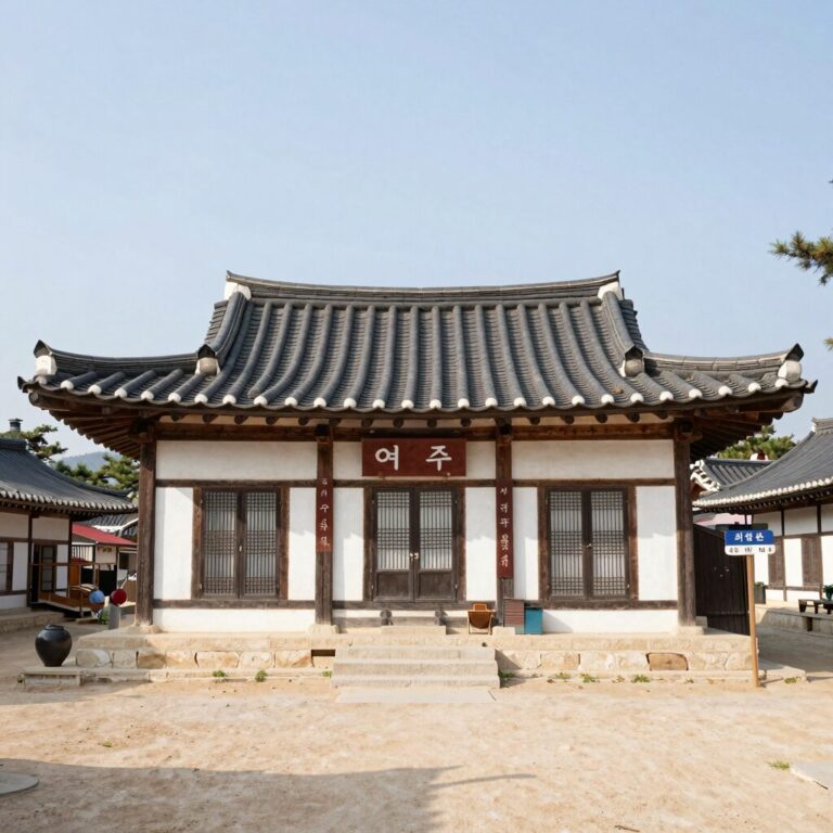 여주 소나무집 외관 기와집과 정원