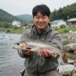 강원도 영월 직동계곡에서 루어낚시로 잡은 산천어 모습