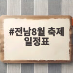 전남8월 축제 일정표