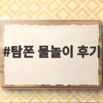 생리 중 물놀이 탐폰 후기와 팁 탐폰 물놀이 후기