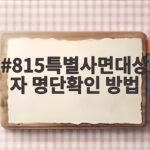 815특별사면대상자 명단확인 방법