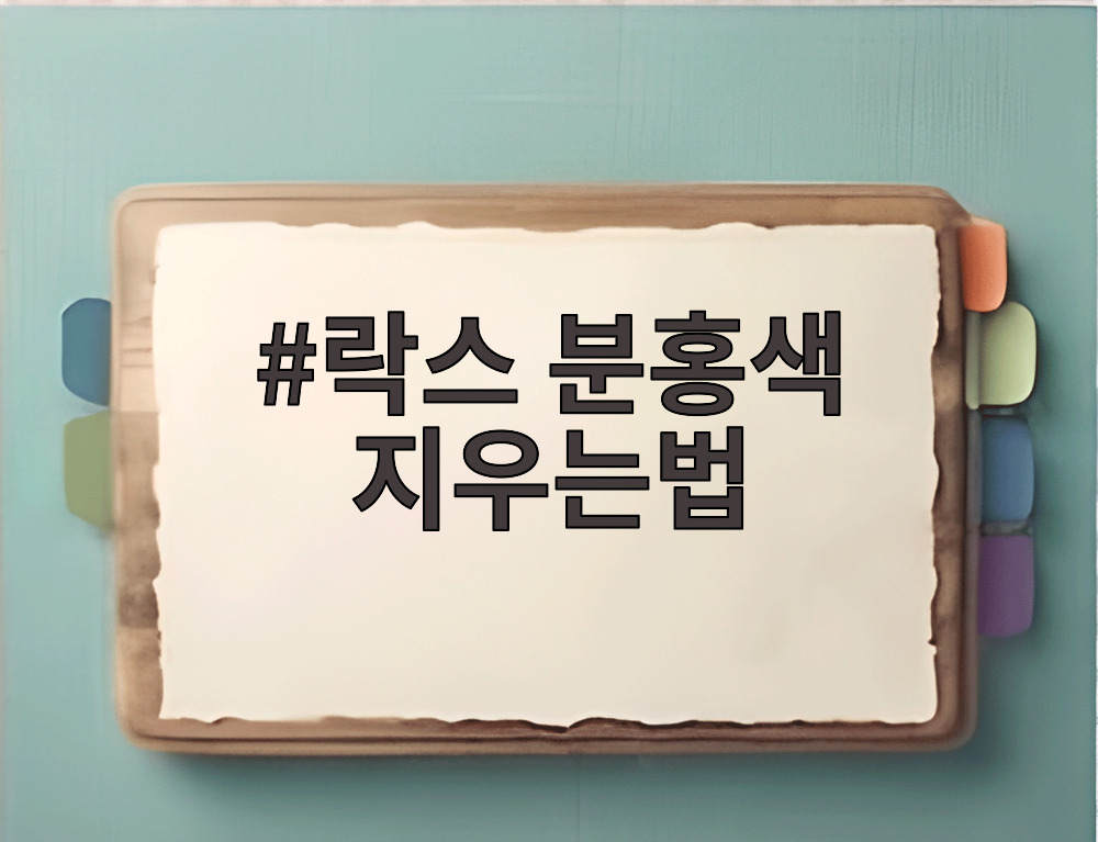 락스 분홍색 지우는법