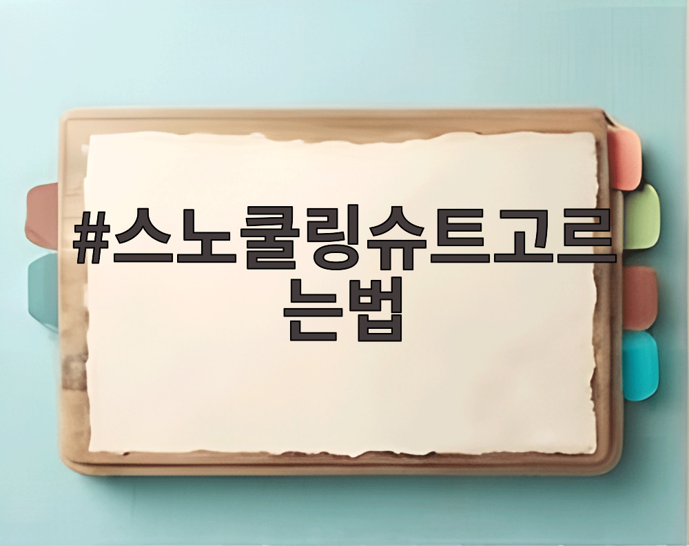 스노쿨링슈트고르는법