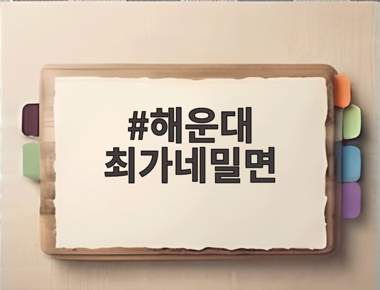 해운대 최가네밀면