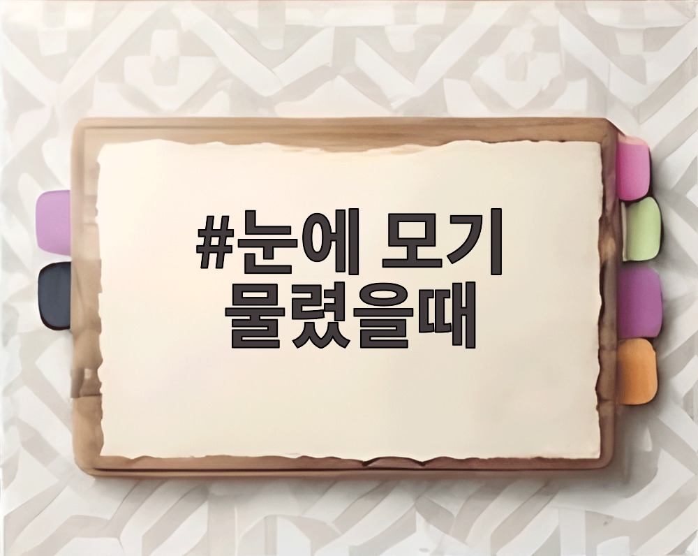 눈에 모기 물렸을때