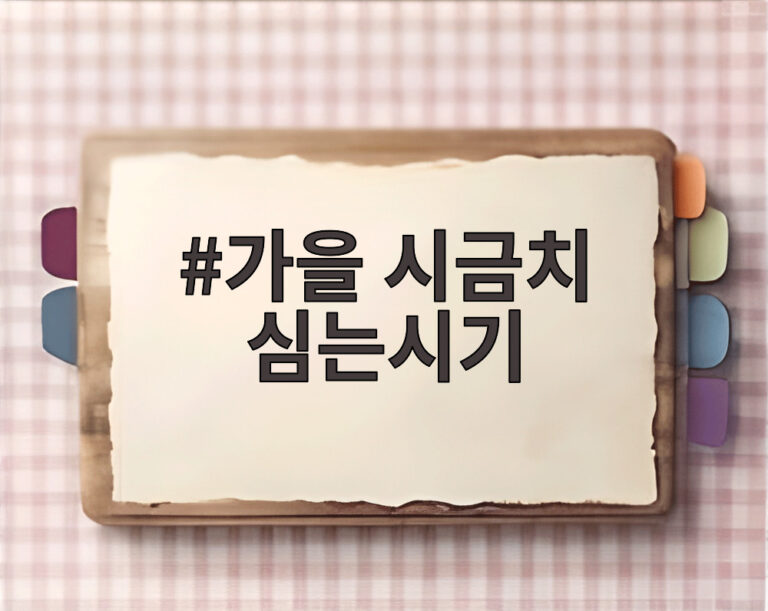 가을 시금치 심는시기
