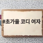 초가을 코디 여자