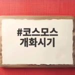 코스모스 개화시기