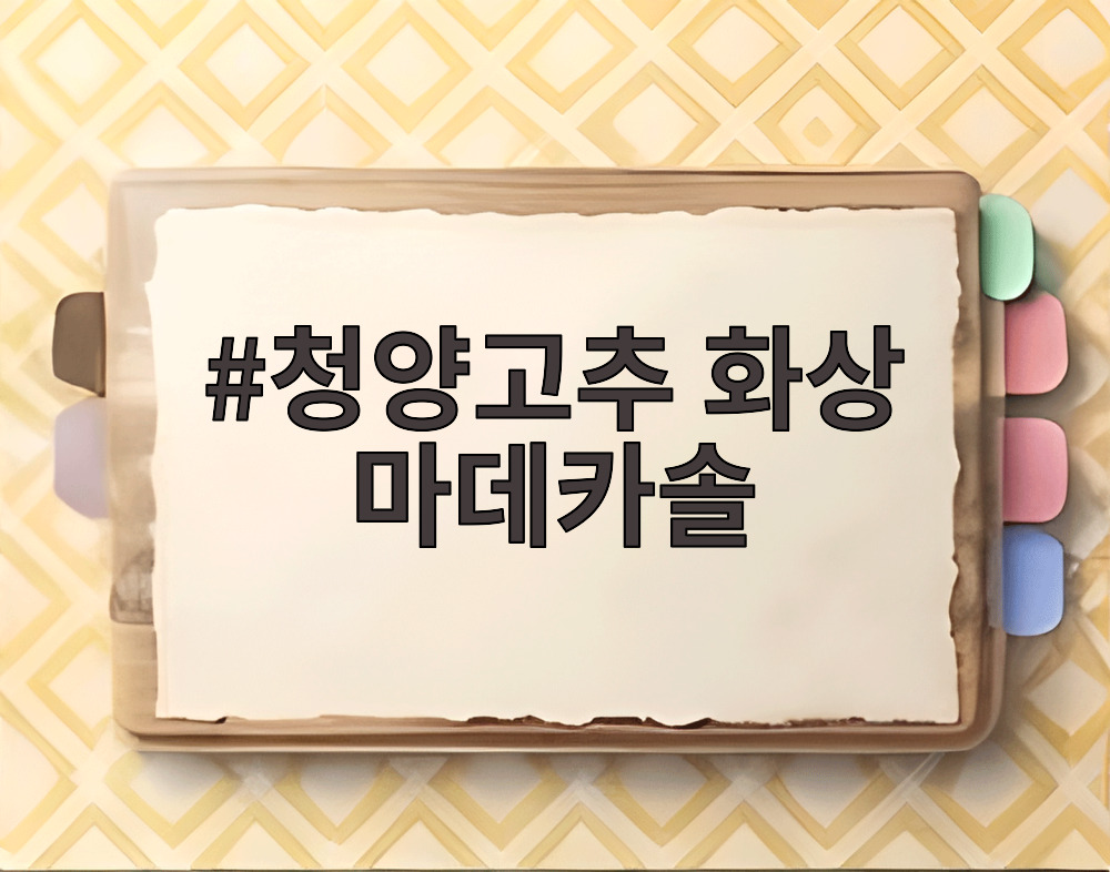 청양고추 화상 마데카솔