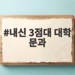 내신 3점대 문과 지원 대학 전략 내신 3점대 대학 문과