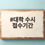 대학 수시 접수기간 놓치지 않는 방법 대학 수시 접수기간