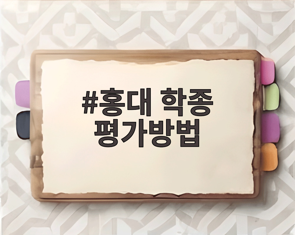 홍대 학종 평가방법