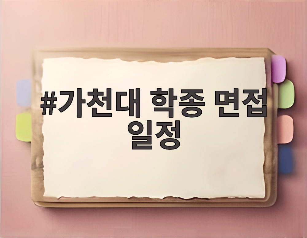 가천대 학종 면접 일정