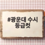 광운대 수시 등급컷 합격선 분석 광운대 수시 등급컷