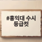 홍익대 수시 등급컷