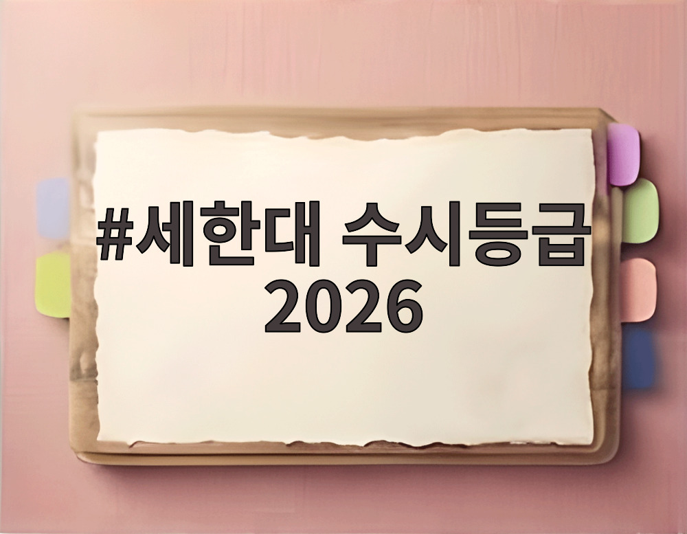 세한대 수시등급 2026