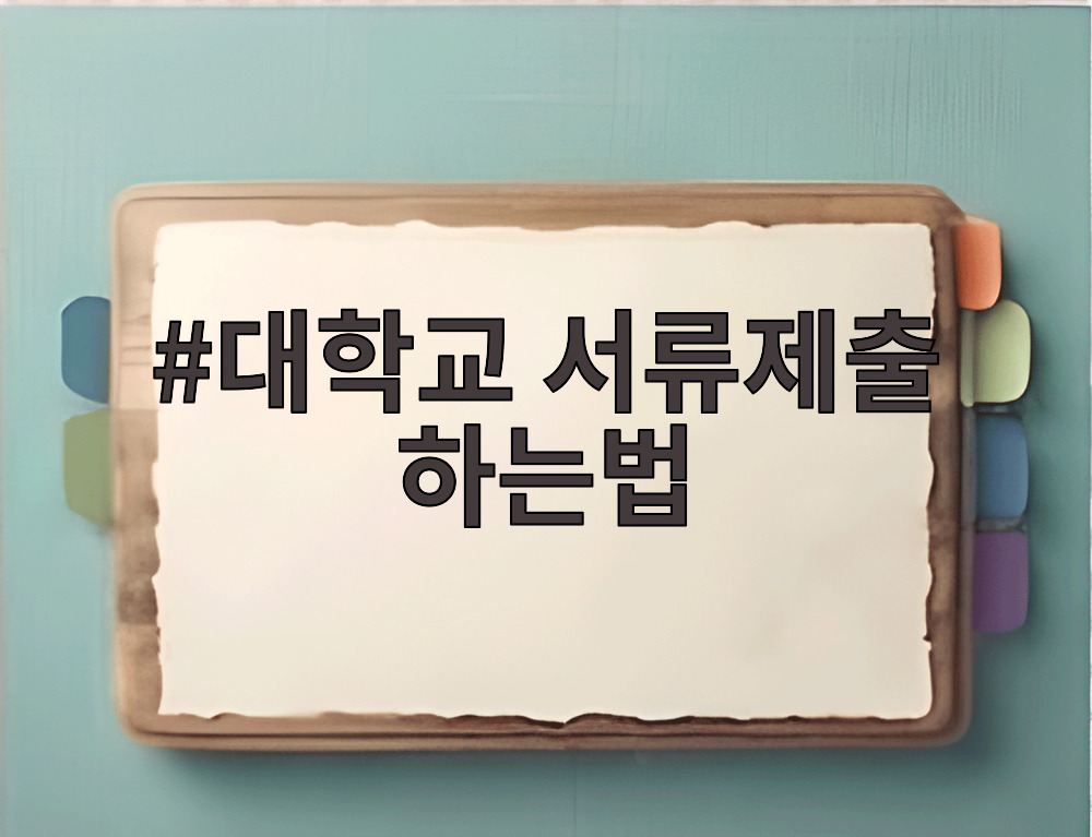 대학교 서류제출 하는법