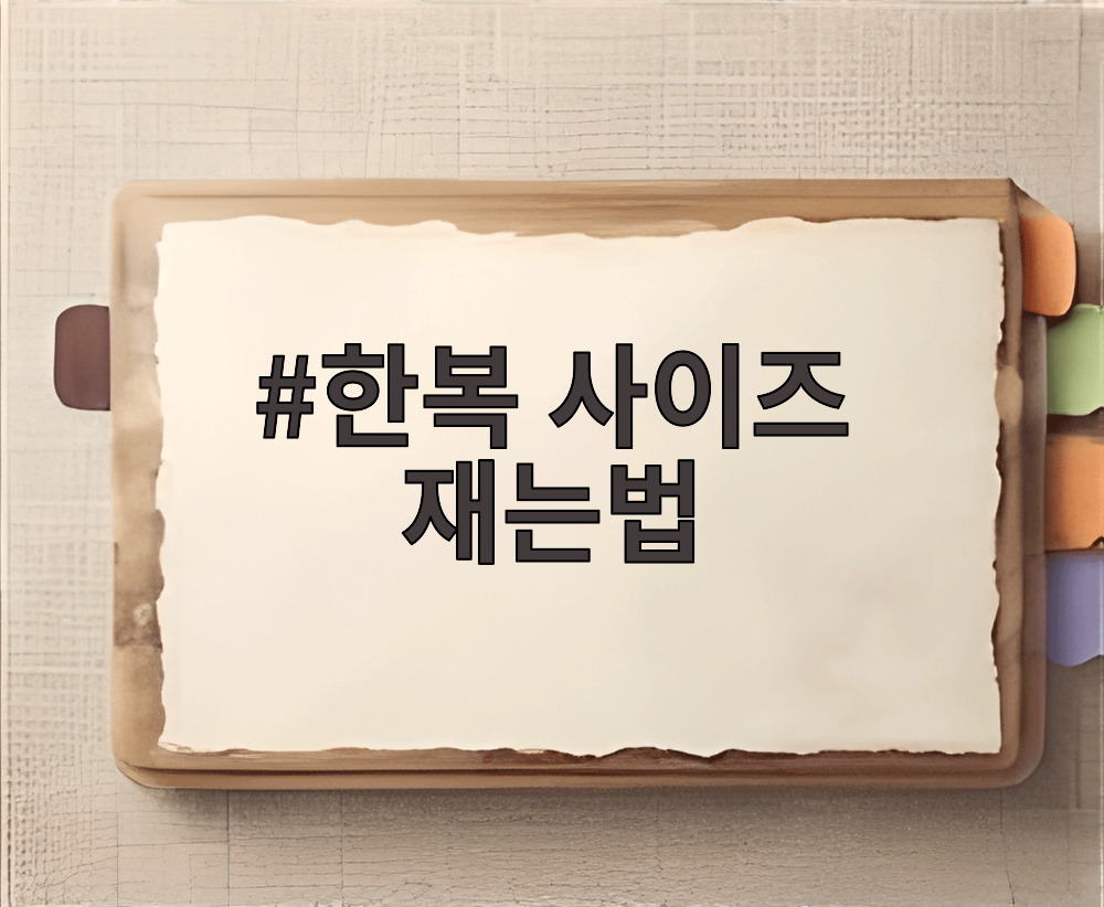 한복 사이즈 재는법
