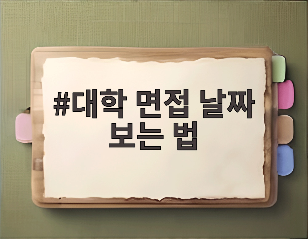대학 면접 날짜 보는 법