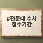 전문대 수시 접수기간 2027 자세한 일정과 지원 팁 전문대 수시 접수기간