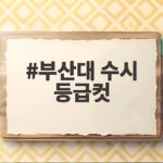 부산대 수시 등급컷 합격선 수능 최저 부산대 수시 등급컷