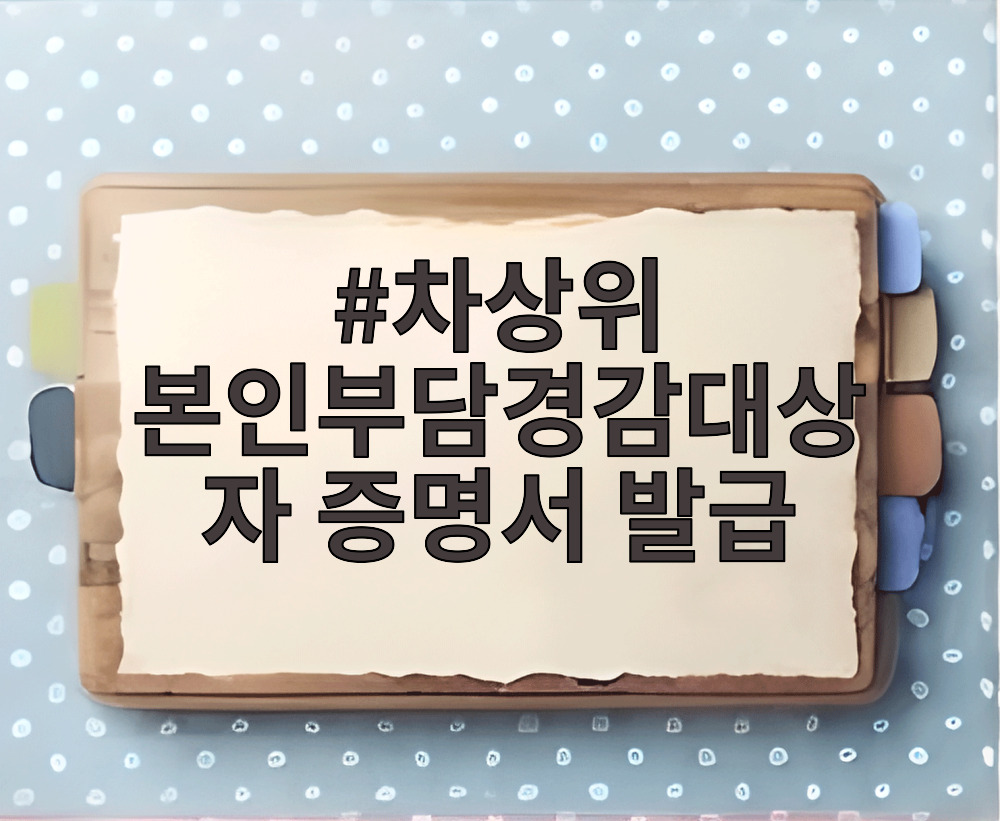 차상위 본인부담경감대상자 증명서 발급