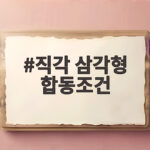 직각 삼각형 합동조건 RHA RHS 직각 삼각형 합동조건