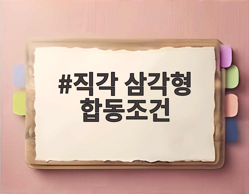 직각 삼각형 합동조건
