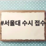 서울대 수시 접수 일정 마감시간 총정리 서울대 수시 접수