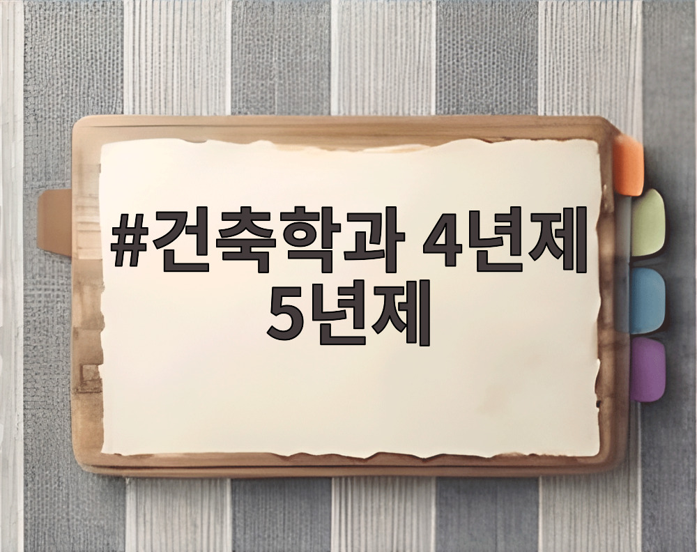건축학과 4년제 5년제