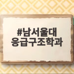 남서울대 응급구조학과 수시등급부터 실습까지 남서울대 응급구조학과