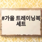 가을 트레이닝복 세트
