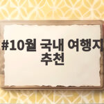 10월 국내 여행지 추천 가을꽃과 단풍 명소 베스트 6 10월 국내 여행지 추천