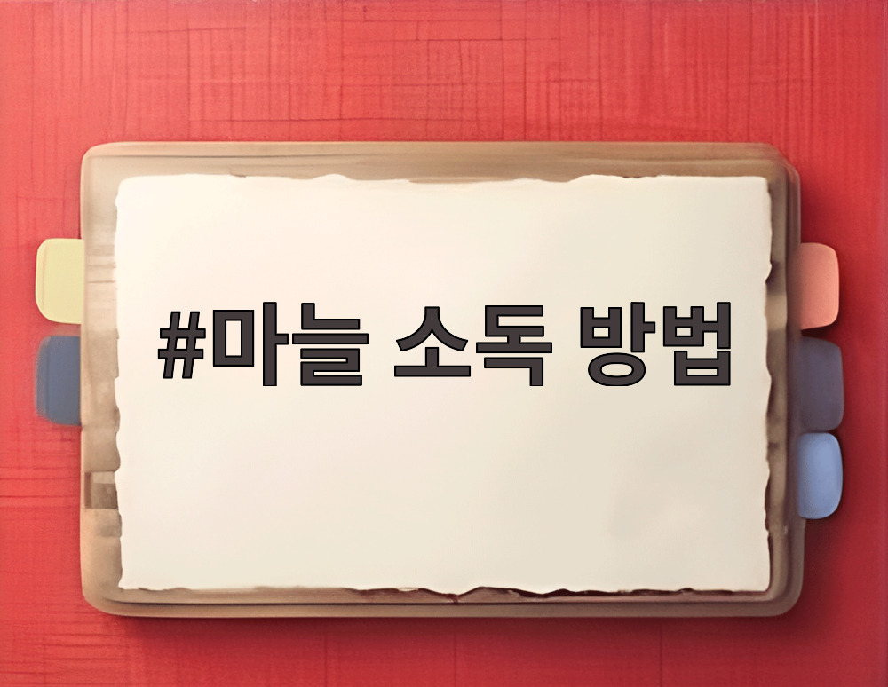 마늘 소독 방법