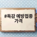 독감 예방접종 가격