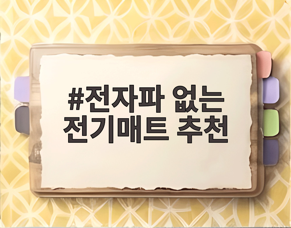 전자파 없는 전기매트 추천