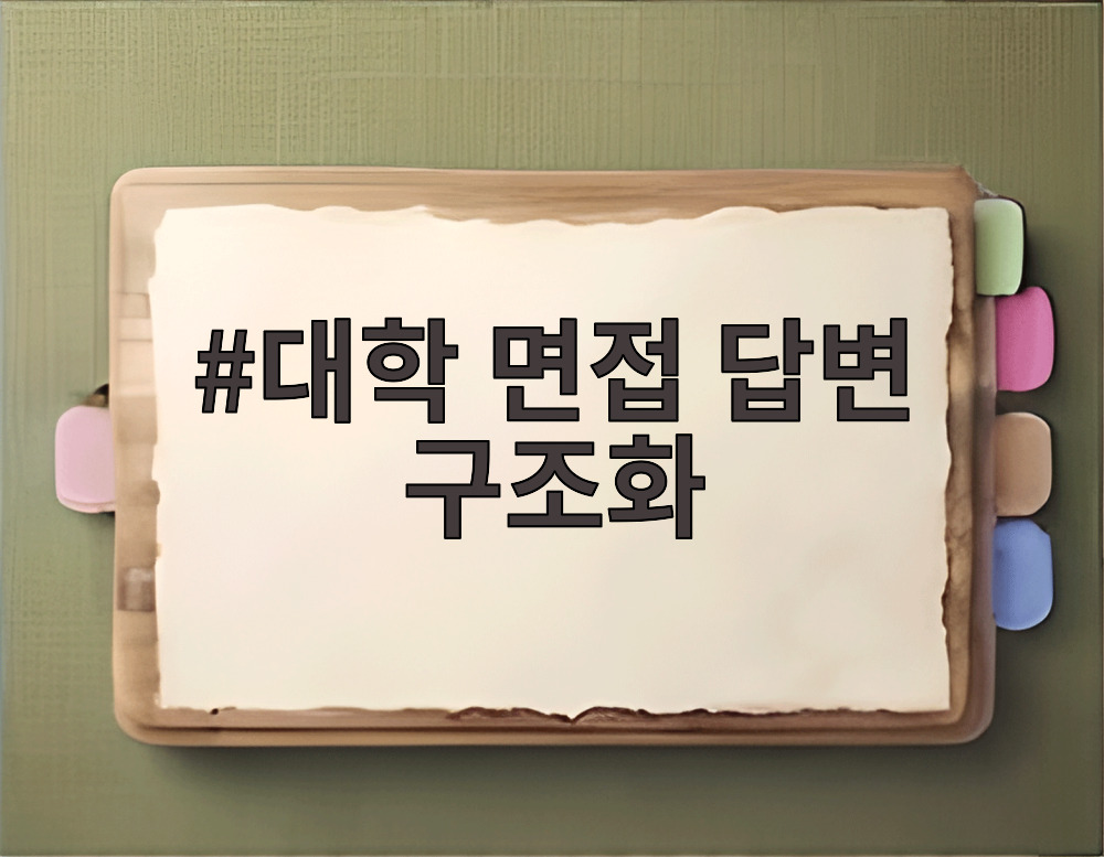 대학 면접 답변 구조화