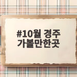 10월 경주 가볼만한곳