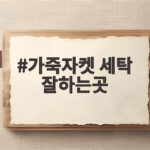 가죽자켓 세탁 잘하는곳