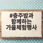 충주밤과 함께하는 가을체험행사 알밤줍기부터 먹거리까지 다 있네요 충주밤과 함께하는 가을체험행사