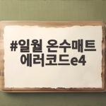 일월 온수매트 에러코드e4