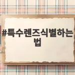 특수렌즈식별하는법
