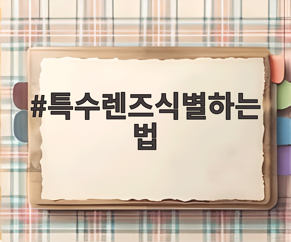 특수렌즈식별하는법