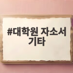 대학원 자소서 기타 항목 이렇게 쓰면 교수님 눈에 들어옵니다 대학원 자소서 기타