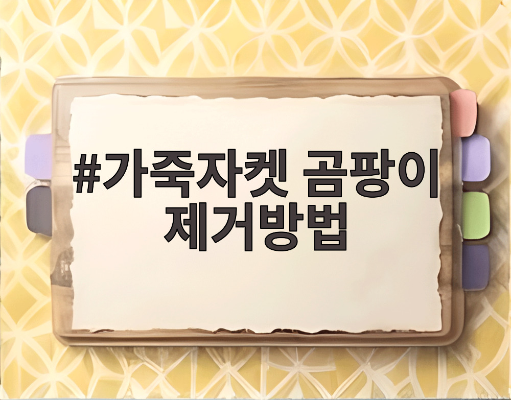 가죽자켓 곰팡이 제거방법