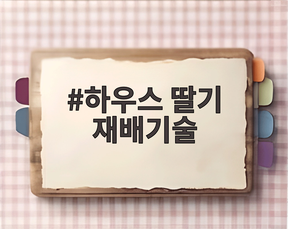 하우스 딸기 재배기술