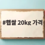 햅쌀 20kg 가격
